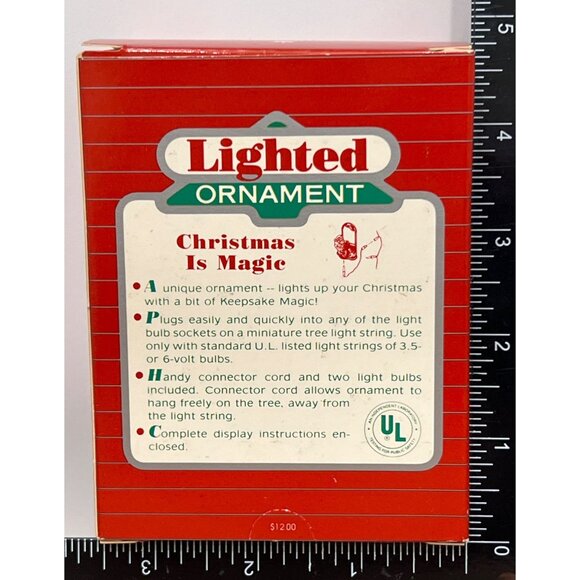1988 HALLMARK KEEPSAKE ORNAMENT QLX717-1 CHRISTMAS IS MAGIC SANTA SHADOW LIGHTED - Picture 2 of 9